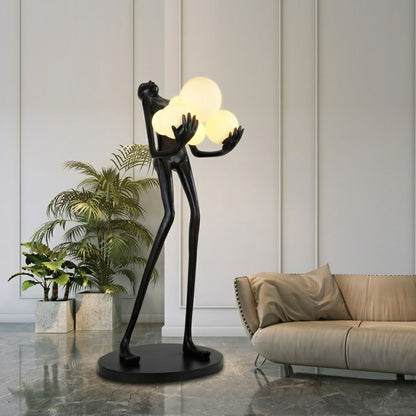 Sculpture Floor Lamp with Globe Lights