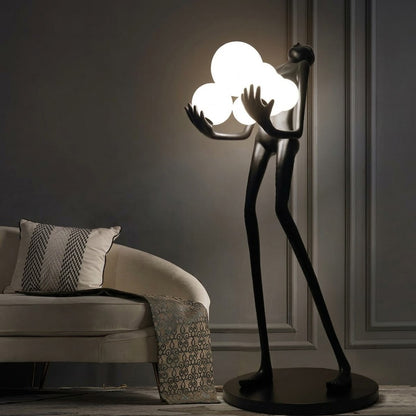 Sculpture Floor Lamp with Globe Lights