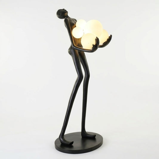 Sculpture Floor Lamp with Globe Lights