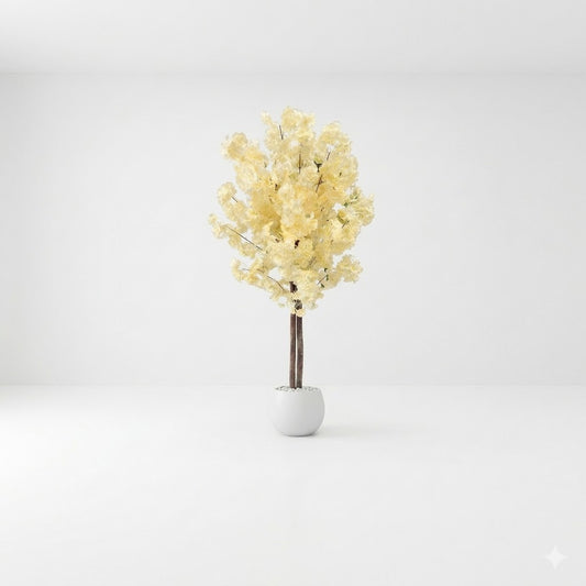 Premium Artificial Cherry Blossom Tree - 150cm Tall, Yellow/Pink Blossoms