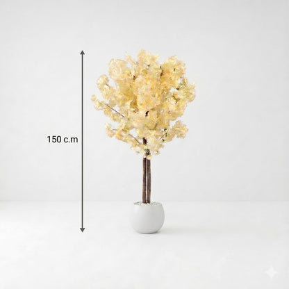 Premium Artificial Cherry Blossom Tree - 150cm Tall, Yellow/Pink Blossoms
