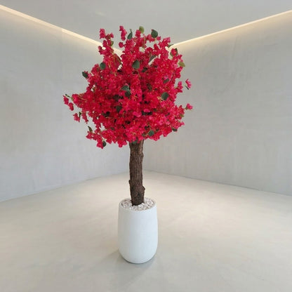 Luxury Artificial Red Bloom Tree with Pot – 160 cm Tall Decorative Indoor Flower Tree