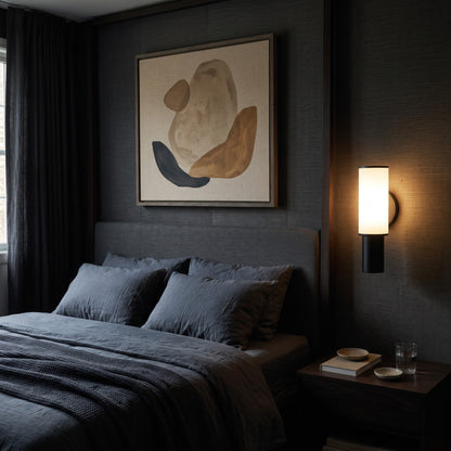 Luxury Black Steel LED Wall Light | Faux Marble Acrylic Shade | Cozy Warm Accent Lighting