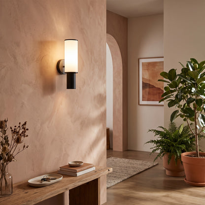 Luxury Black Steel LED Wall Light | Faux Marble Acrylic Shade | Cozy Warm Accent Lighting