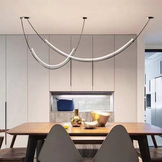 Modern Nordic Belt Chandelier – 2025 Luxury LED Hanging Ceiling Light