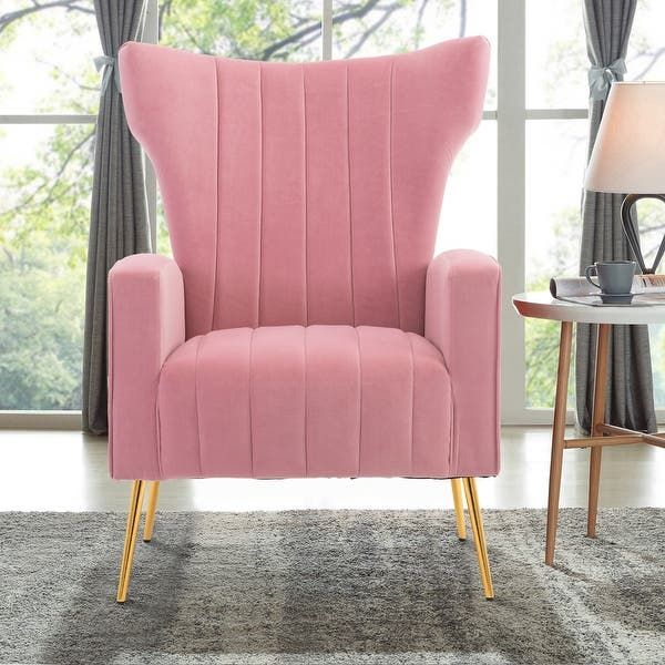 Luxury Wingback Velvet Lounge Chair – Stylish Accent Seating for Modern Interiors