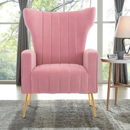 Luxury Wingback Velvet Lounge Chair – Stylish Accent Seating for Modern Interiors