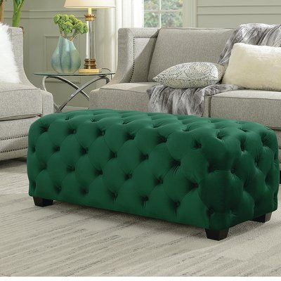 Luxury Tufted Velvet Ottoman Bench – Modern Upholstered Footrest Stool