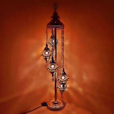 Turkish Mosaic Floor Lamp – 5/7 Globe Standing Lamp with LED Bulbs