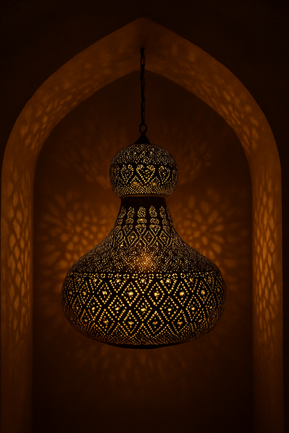 Moroccan Brass Pendant Light – Brass Islamic Hanging Lamp