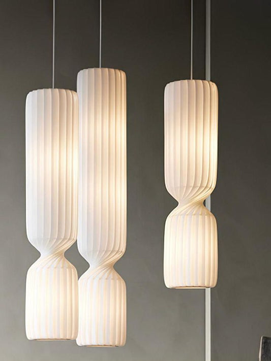 Modern Nordic Twist Pendant Light – Vertical Ripple Design ( Single Pieces)