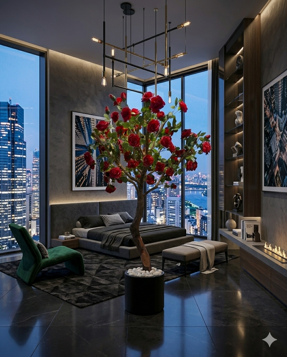 Modern Artificial Rose Topiary Tree