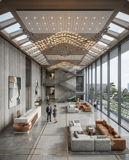 3M Custom Dual-Layer V-Shape Ceiling Installation | Gray & White Luxury Lighting