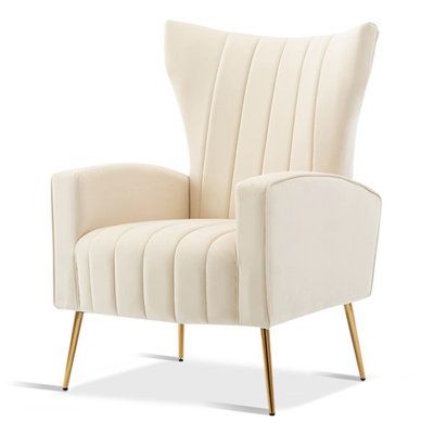 Luxury Wingback Velvet Lounge Chair – Stylish Accent Seating for Modern Interiors