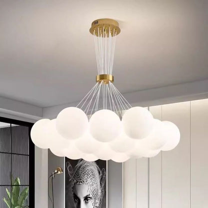 Contemporary Creative Moon Glass Bubble 19-Light Chandelier for Living Roomi