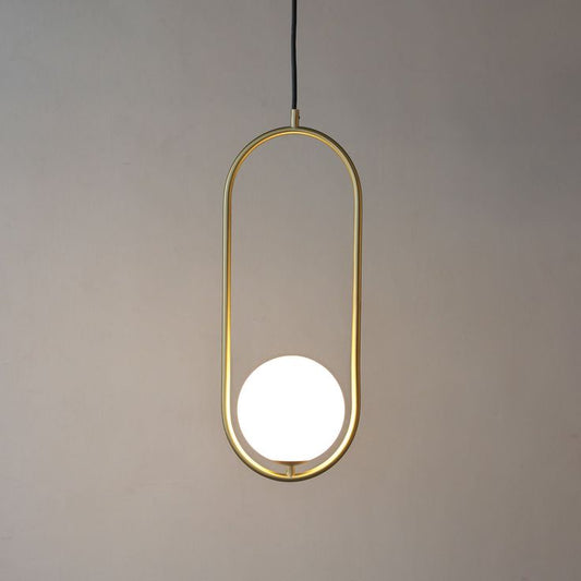 OBI Opal Glass with Brass Gold Metal Single Pendant Light