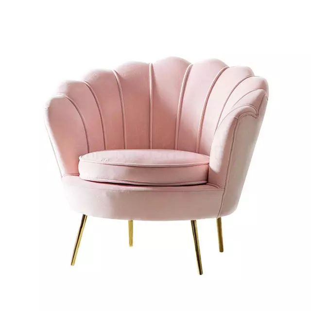 Luxury Flower Shell Velvet Accent Chair – Modern Petal Back Statement Chair