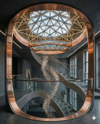 Custom White Stone Spiral Staircase | 7M Luxury Architectural Design