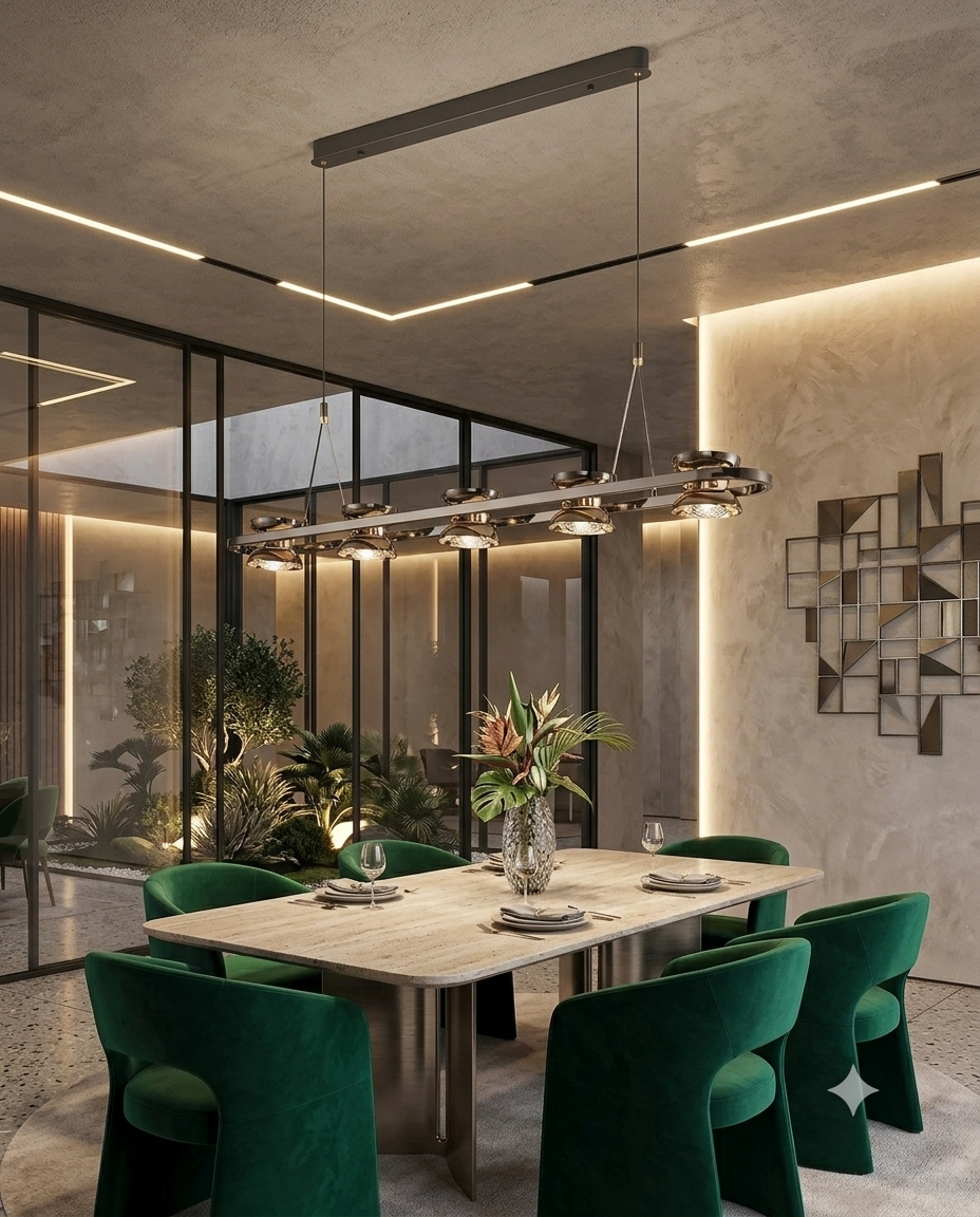 Modern Linear LED Chandelier 80W – 130cm Rectangular Island Pendant Light for Dining Room
