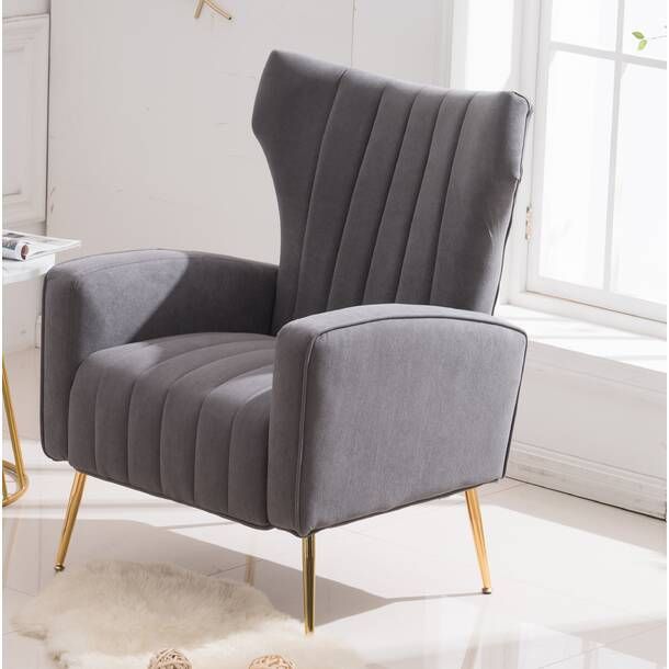 Luxury Wingback Velvet Lounge Chair – Stylish Accent Seating for Modern Interiors