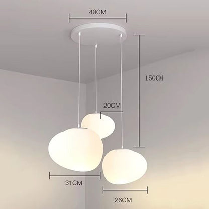 Irregular White Glass Cloud Pendant Light – Modern Nordic Hanging Lamp