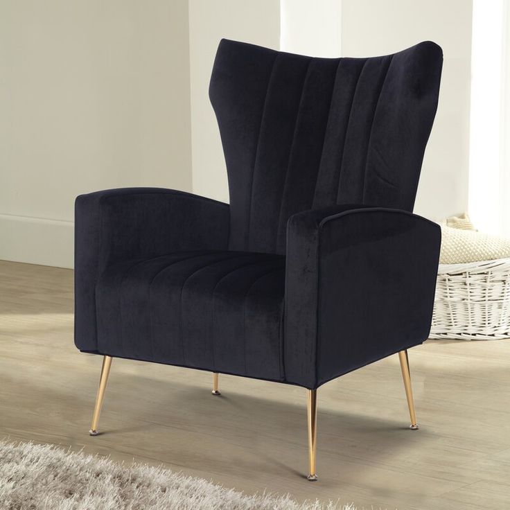 Luxury Wingback Velvet Lounge Chair – Stylish Accent Seating for Modern Interiors