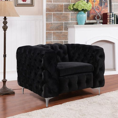 Modern Tufted Velvet Loveseat Sofa – Compact Luxury Accent Couch