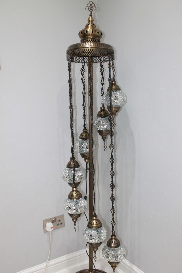 Turkish Mosaic Floor Lamp – 5/7 Globe Standing Lamp with LED Bulbs