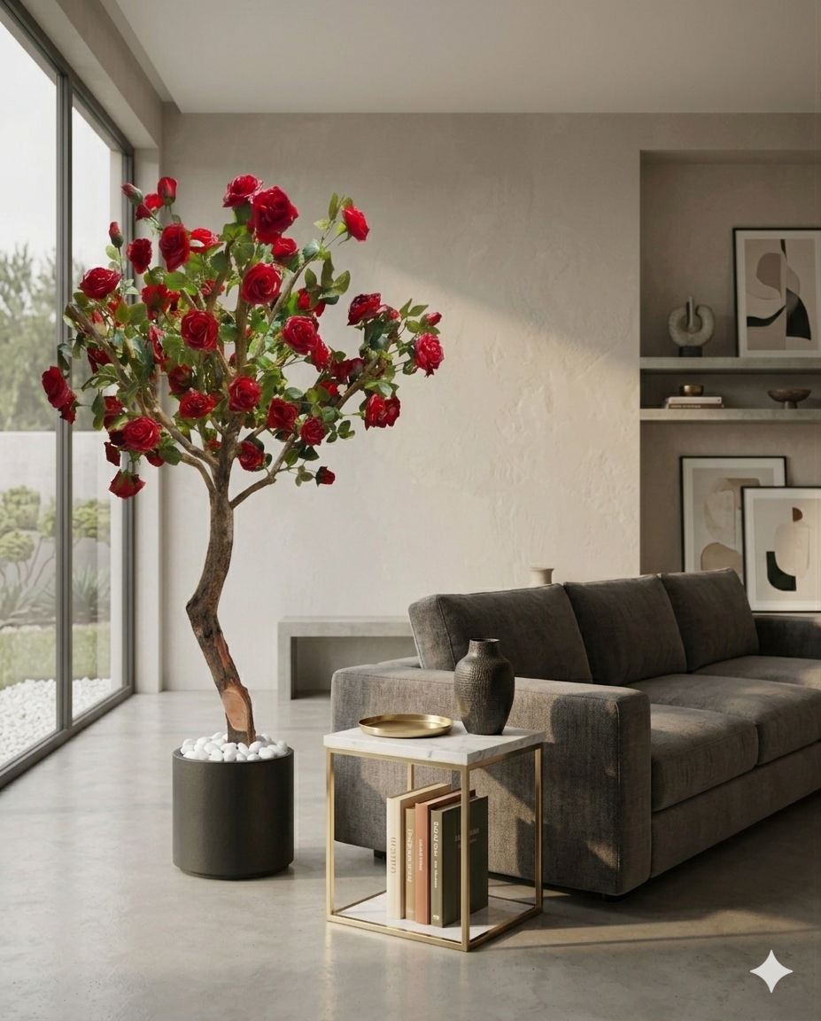 Modern Artificial Rose Topiary Tree