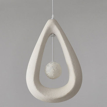 Textured White Teardrop Pendant Light – Modern Ceiling Hanging Lamp for Home Décor