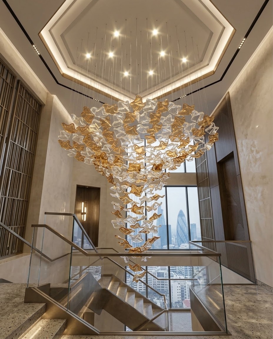 4M Custom Funnel Feature Chandelier for Luxury Villas & Atriums