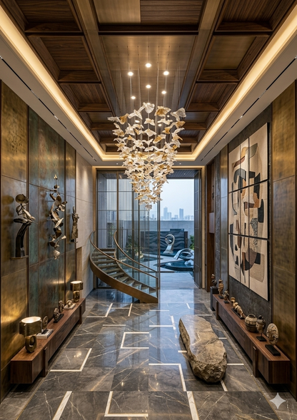 Orange & White Leaf Glass Chandelier – Custom Modern Hanging Ceiling Light For Dining Table And Hall Room