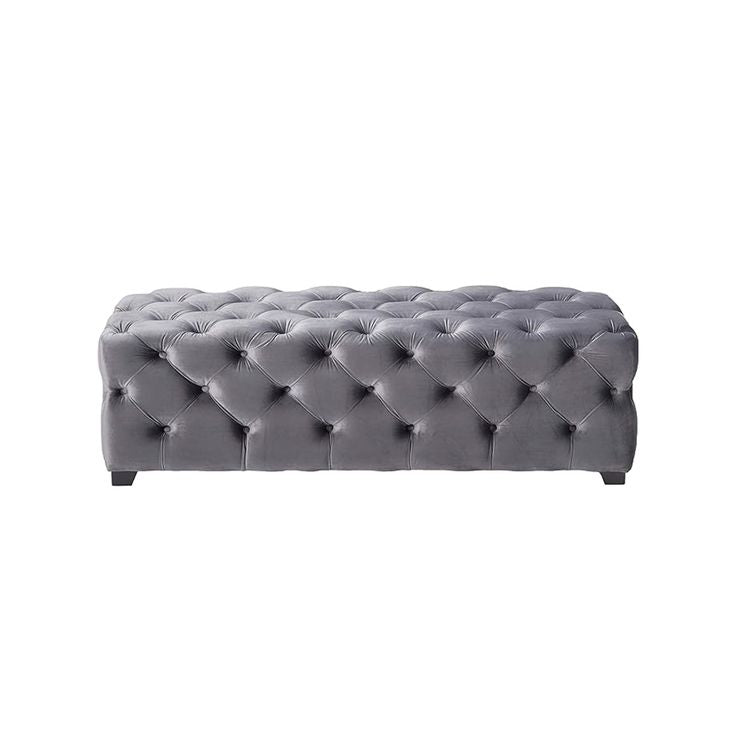 Luxury Tufted Velvet Ottoman Bench – Modern Upholstered Footrest Stool