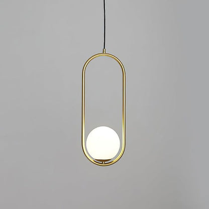 OBI Opal Glass with Brass Gold Metal Single Pendant Light