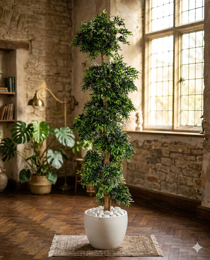 Large Artificial Fruticosa Ficus Tree Flexible Wired Stems & Lifelike Silk Foliage