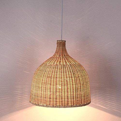 Bamboo Pendant Light – Japanese Style Hand-Woven Rattan Hanging Lamp for Dining Room, Bedroom & Café Décor