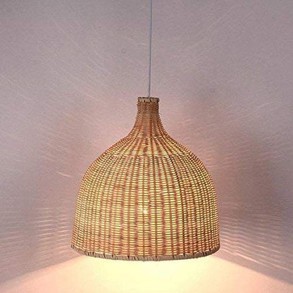 Bamboo Pendant Light – Japanese Style Hand-Woven Rattan Hanging Lamp for Dining Room, Bedroom & Café Décor