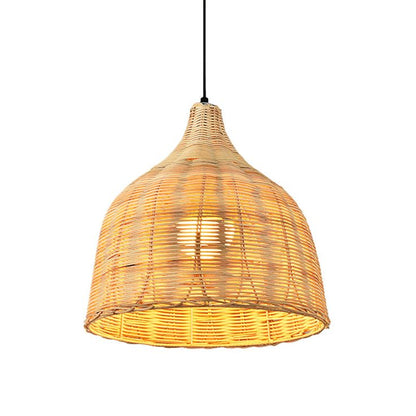 Bamboo Pendant Light – Japanese Style Hand-Woven Rattan Hanging Lamp for Dining Room, Bedroom & Café Décor