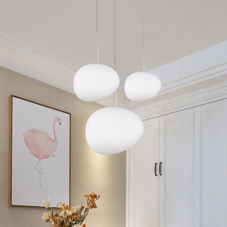 Irregular White Glass Cloud Pendant Light – Modern Nordic Hanging Lamp