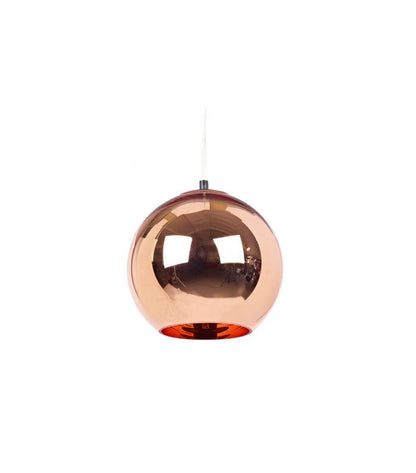 Modern Geometric Rose Gold Glass Globe Pendant Light