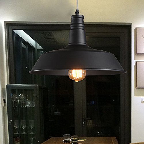 Industrial Retro Pendant Light – Black Hanging Lamp for Indoor Spaces