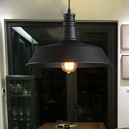 Industrial Retro Pendant Light – Black Hanging Lamp for Indoor Spaces