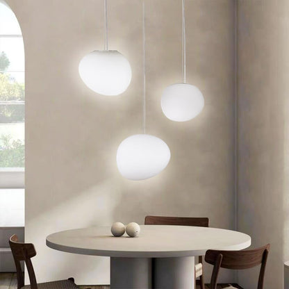 Irregular White Glass Cloud Pendant Light – Modern Nordic Hanging Lamp