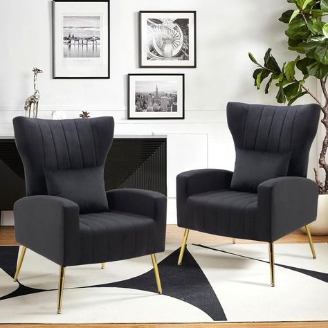 Luxury Wingback Velvet Lounge Chair – Stylish Accent Seating for Modern Interiors