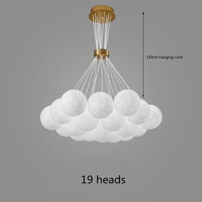 Contemporary Creative Moon Glass Bubble 19-Light Chandelier for Living Roomi