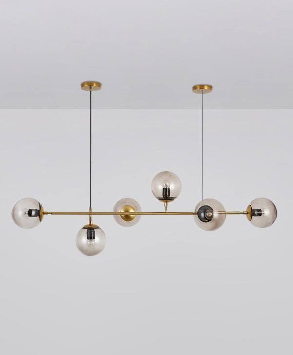 Nordic Luxury Amber Glass Chandelier – E27 Modern Designer Ceiling Light