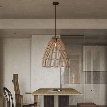 Handwoven Rattan Pendant Light – Natural Wicker Hanging Lamp for Warm & Elegant Interiors