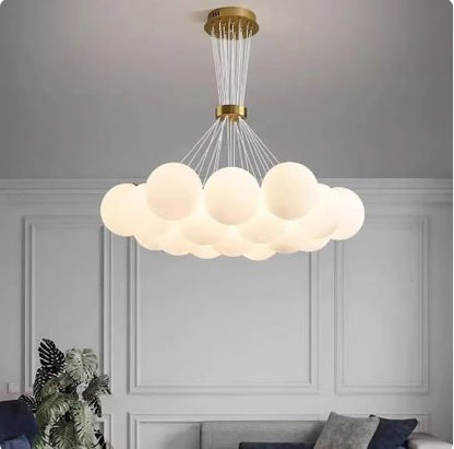 Contemporary Creative Moon Glass Bubble 19-Light Chandelier for Living Roomi