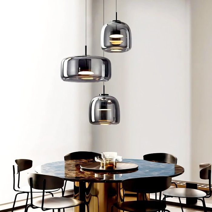 LED Glass Amber Gold Pendant Lamp