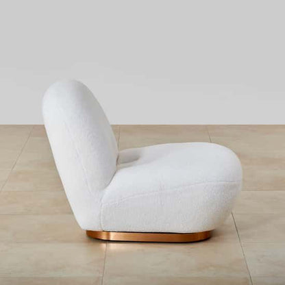 Serenity Plush Accent Chair – Fleece Velvet Lounge Chair with Wood Frame